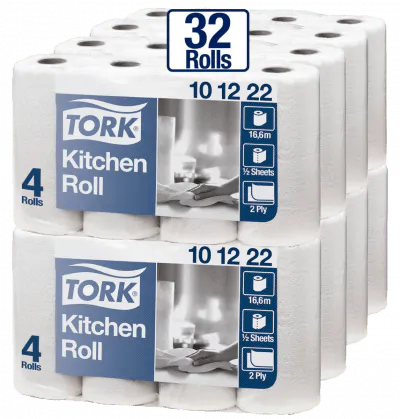 Køkkenrulle Plus 2-lags 16,8m 8×4 ruller Tork